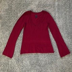 Burgundy V-neck Sweater